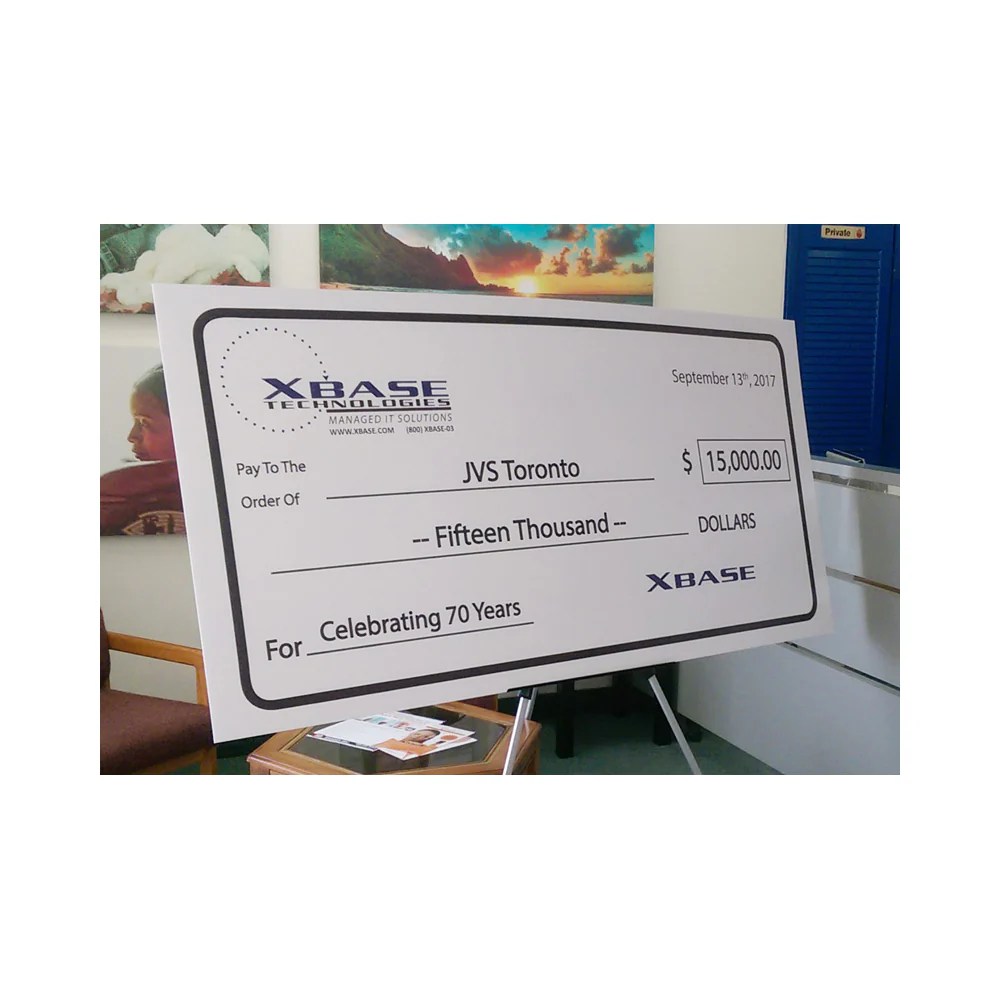 Oversized Cheques Custom Giant Cheques Artsoft Expo Solutions Inc
