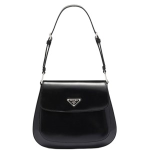 프라다[prada/블랙프라임]클레오 브러시드 레더 플랩 미디엄 숄더백(블랙)