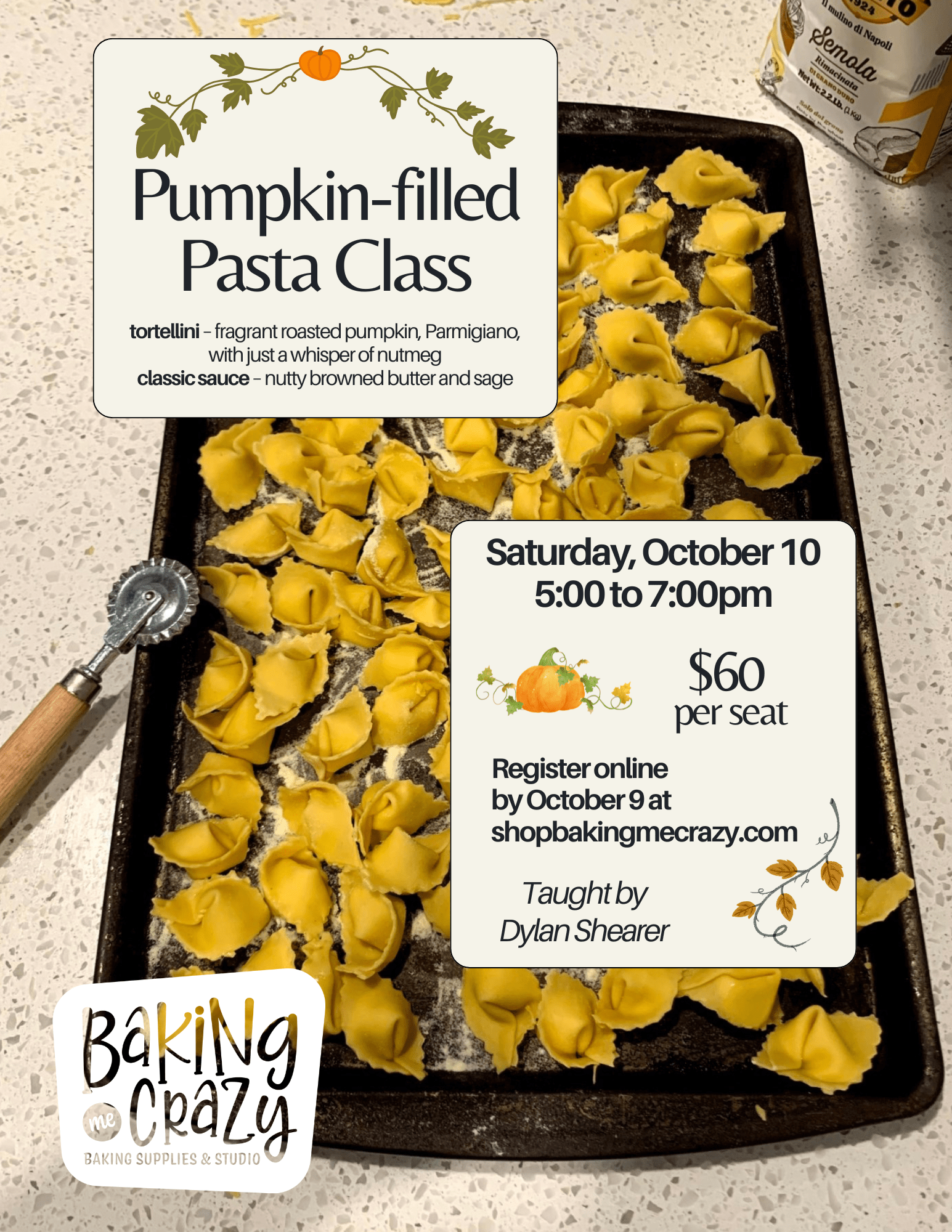Pumpkin-filled Handmade Pasta Class