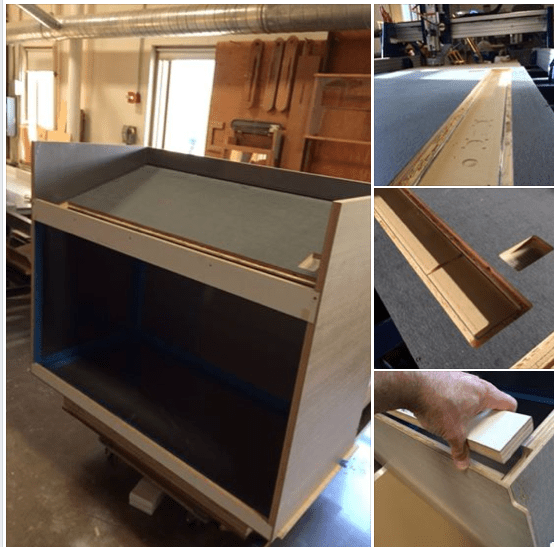 Assembly of display case, cut on the ShopBot