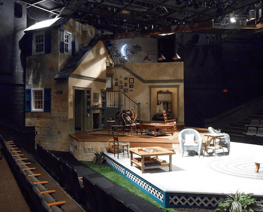 Set for "Vanya Sonia Masha and Spike." Shopbot was used to cut: All rock work, Scroll work molding and cabinet door panels.  