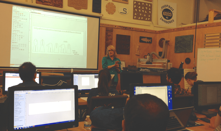 Sallye walks the group through a problem-based learning exercise
