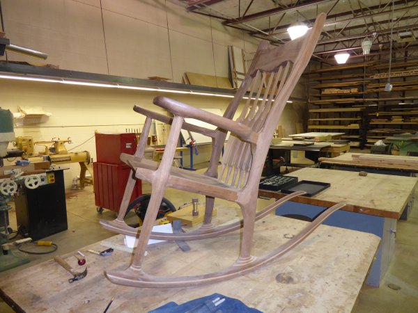 rocking chair in woodshop