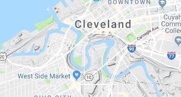 Google Maps version of Cleveland waterfront area. 