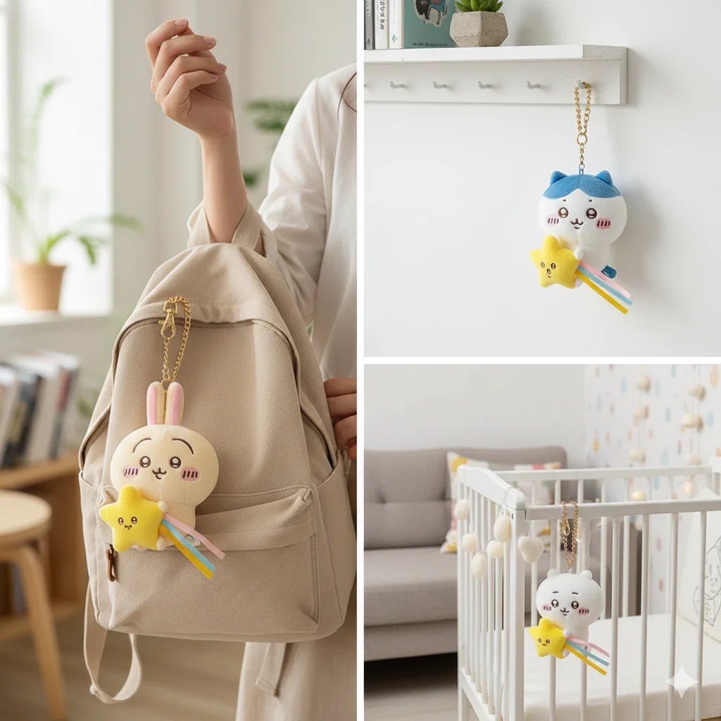 Chiikawa Star Plush Keychain