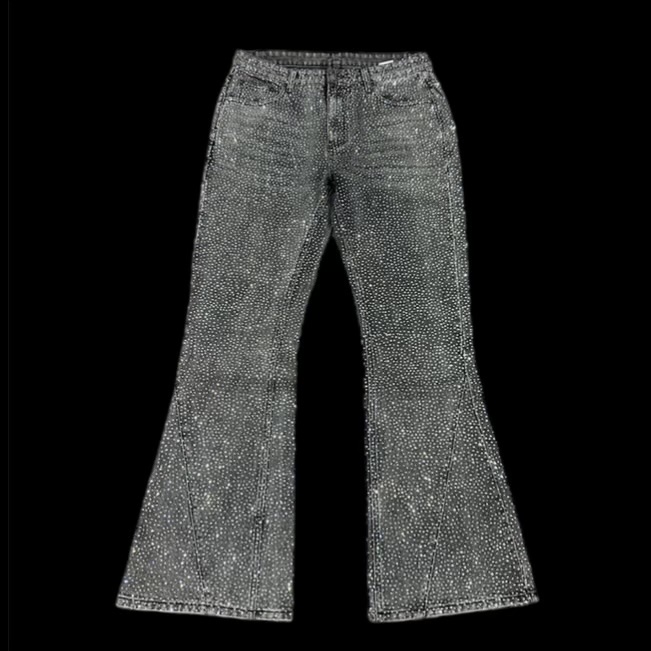 RHINESTONE JEANS – BLACK - shopdonotdisturb.com