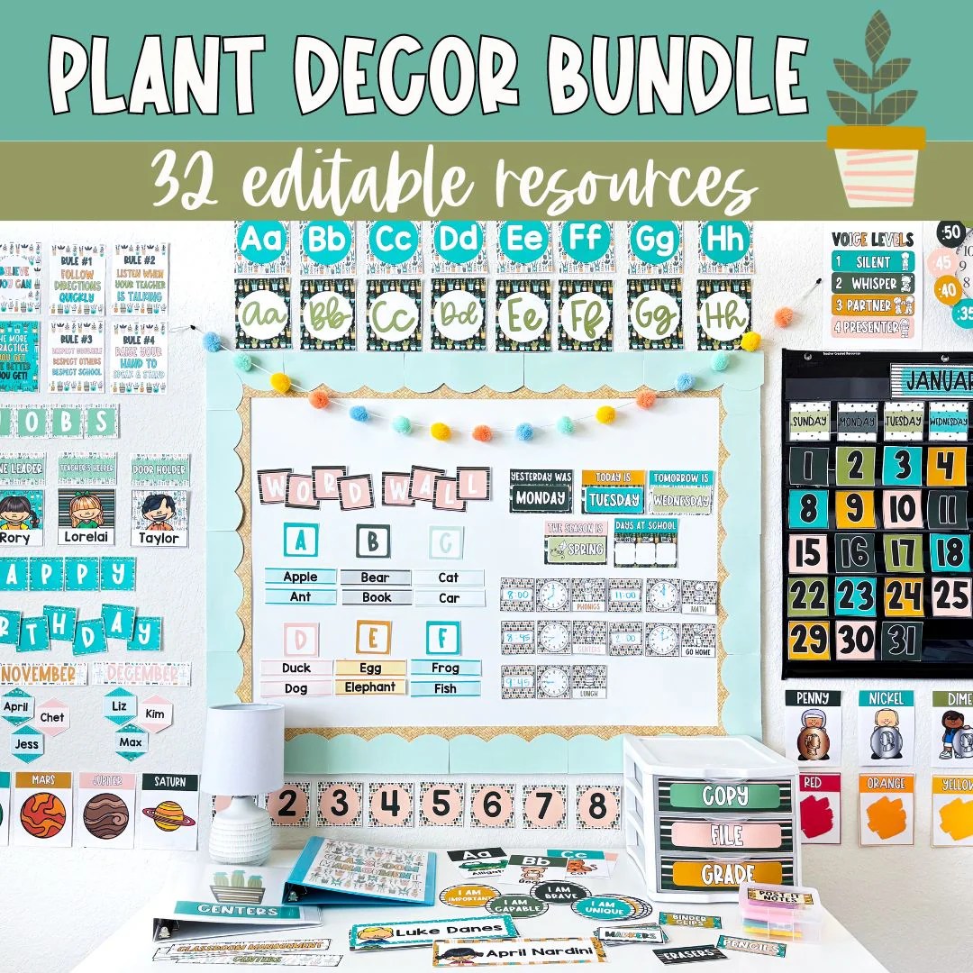Plant Classroom Decor Bundle Plant Themed Classroom Door And Posters