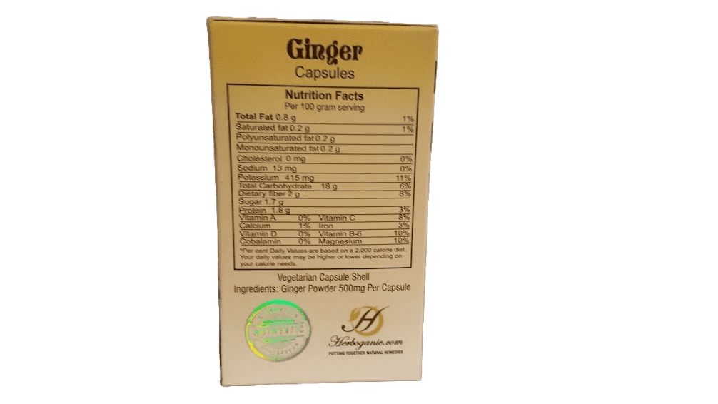 Ginger capsules