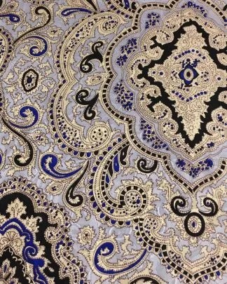 "Parson" Lavender Ivory + Black Paisley Wildrag - Image 2