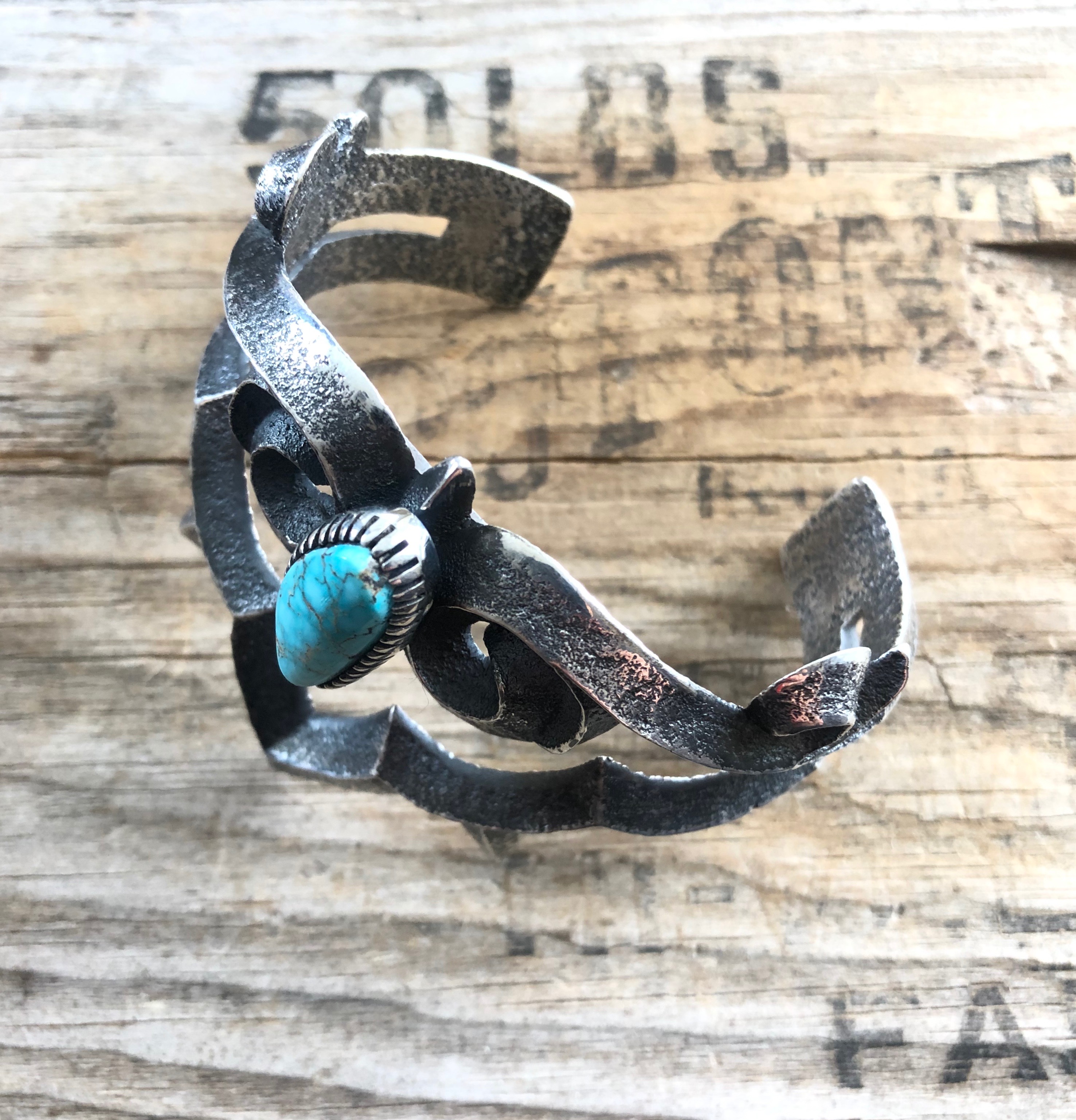 Heavy Vintage Style Sandcast + Royston Statement Cuff - Image 2