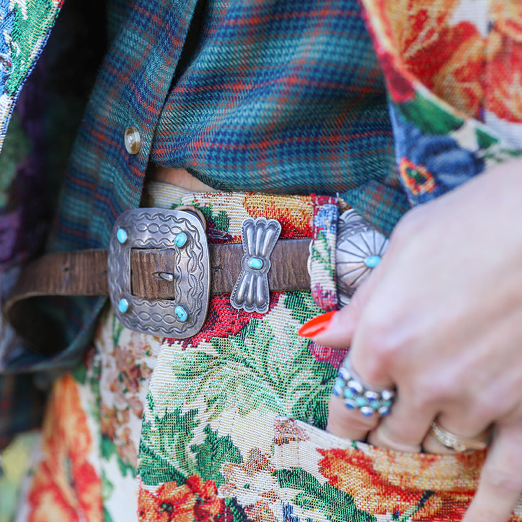 Vintage Turquoise Concho Belt