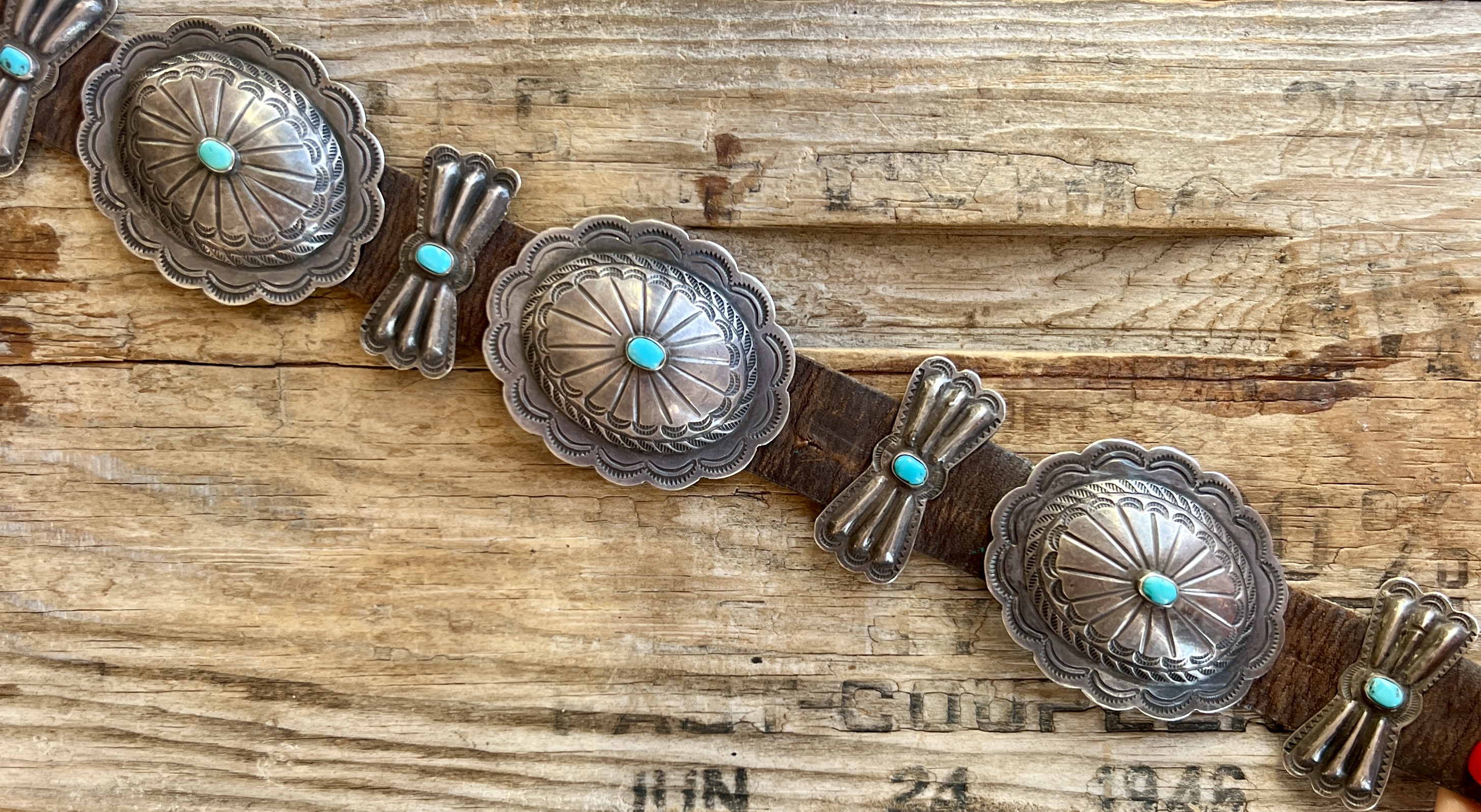 Vintage Turquoise Concho Belt