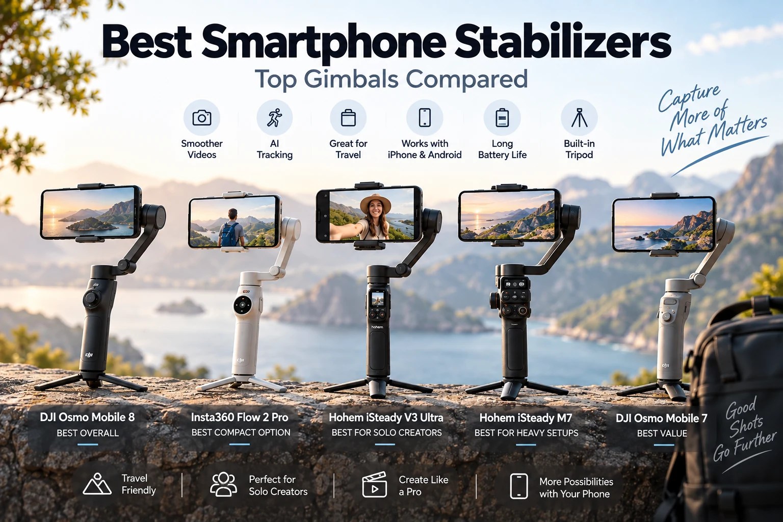 Best smartphone stabilizers and gimbals for travel, tracking and mobile video