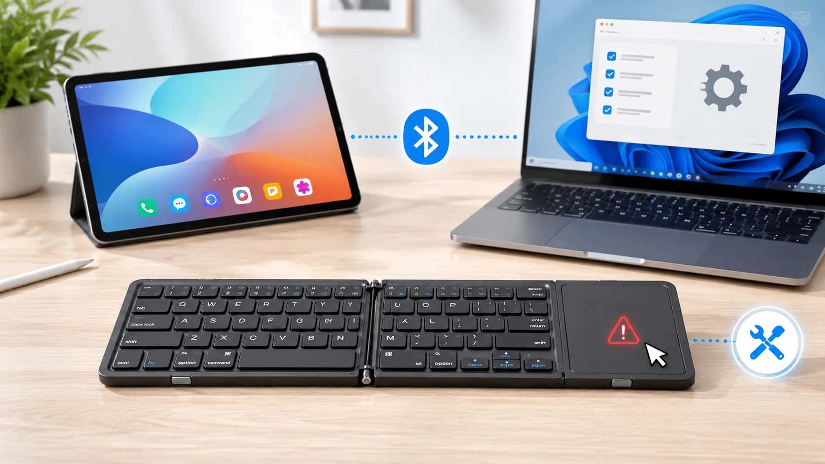 Read more about the article Foldable Bluetooth Keyboard Touchpad Not Working? Fixes for iPad, Android & Windows