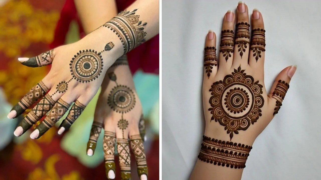 simple mehndi designs front hand