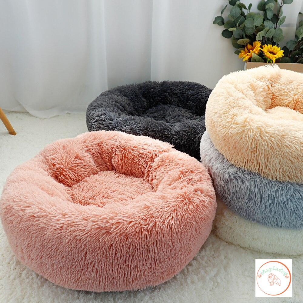 Panier Moelleux En Forme De Coquille Pour Chien Et Chat - Tissu Peluche Lavable - Fond Antidérapant - Taille XS 40x40 Cm (Marron Clair) - 5