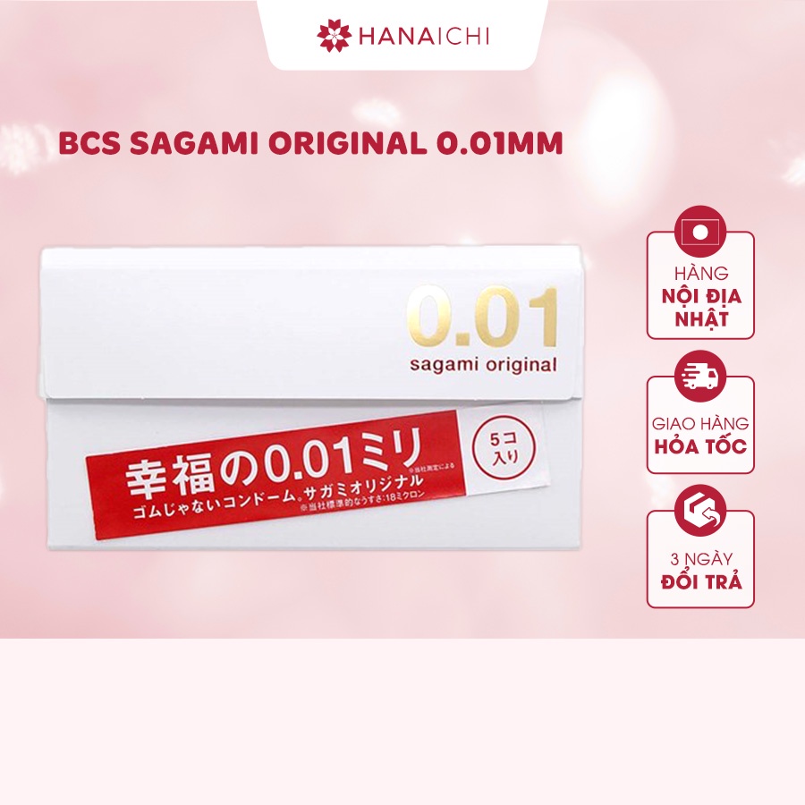 Bao Cao Su Sagami Original Siêu Mỏng 0.01mm hộp 5 chiếc - Nội Địa Nhật - shopizin