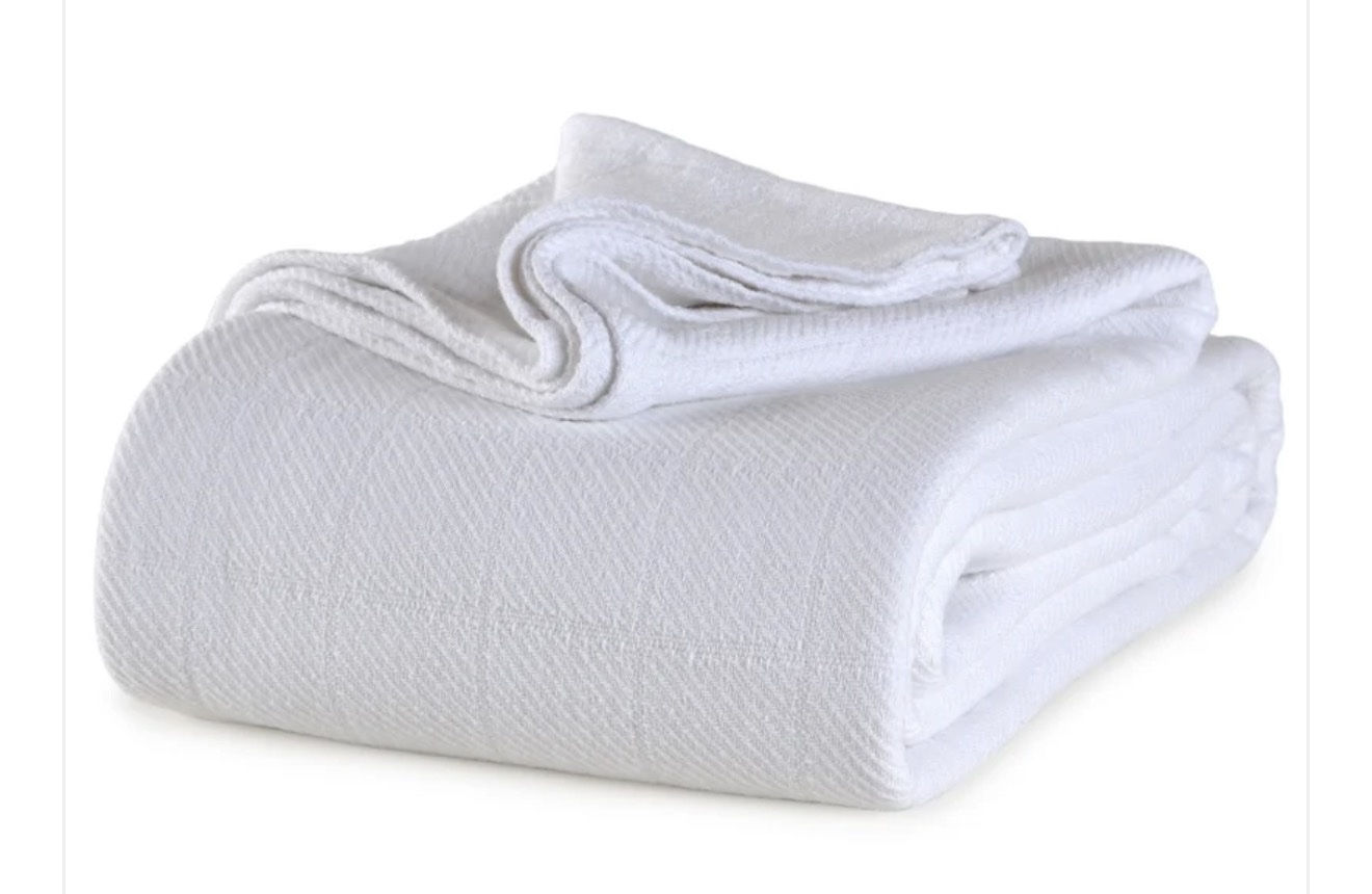 Berkshire Allsoft cotton blanket Queen White