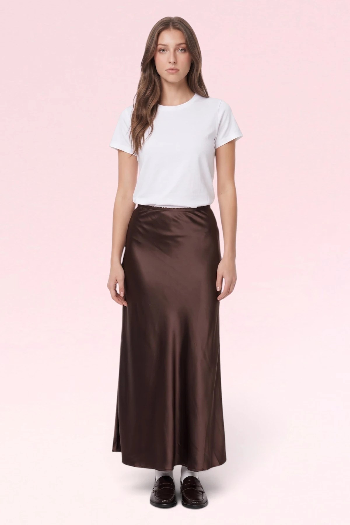 Marina Satin Midi Skirt