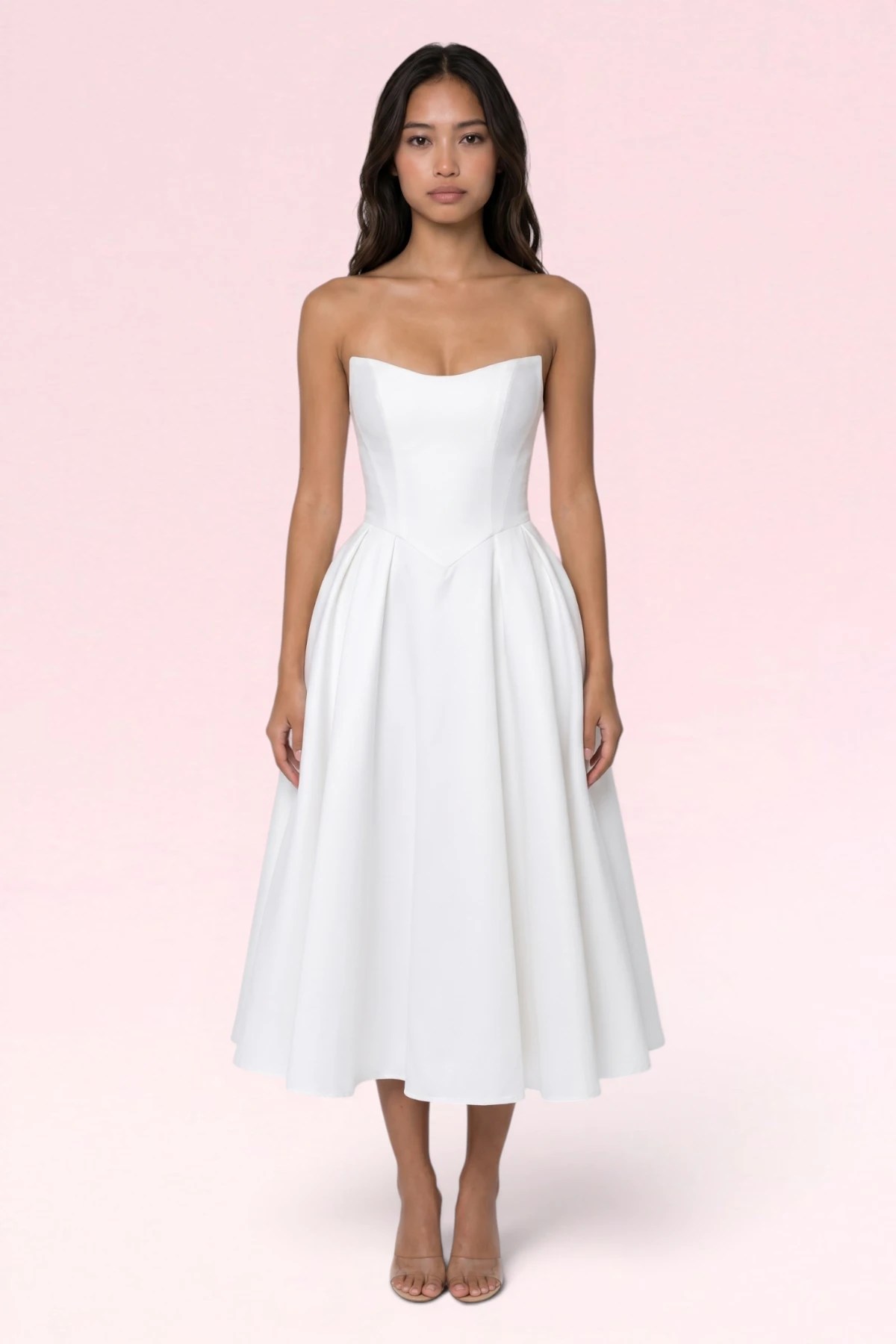 Thea Corset Tea Length Dress