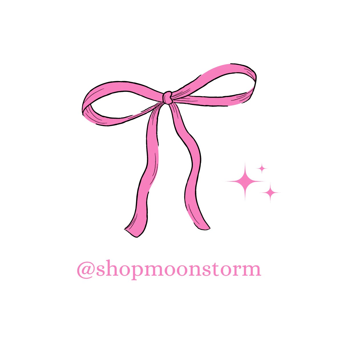 Pink Ribbon Bow Sticker Shop Moonstorm