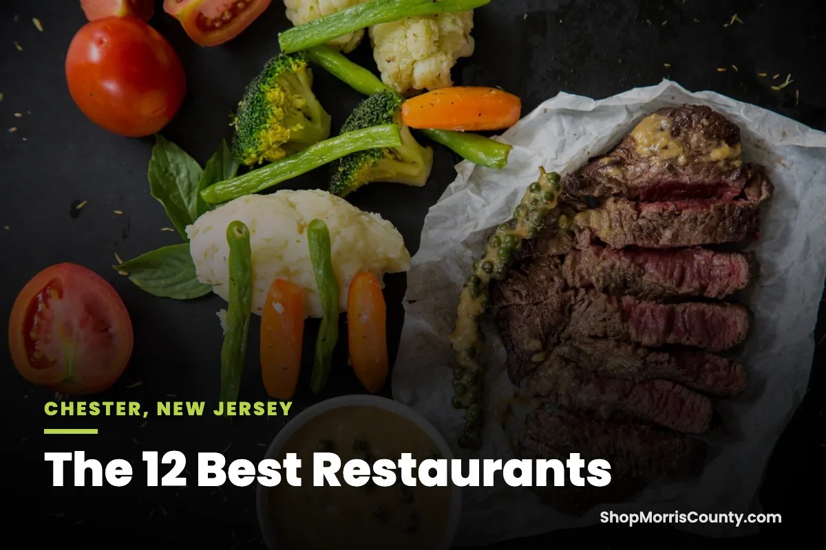 Sliced steak with vegetables served at a restaurant in Chester, NJ