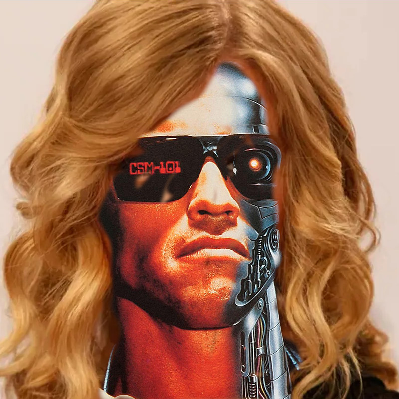 half Arnold, half Tswift, half Terminator. credit gingerchew