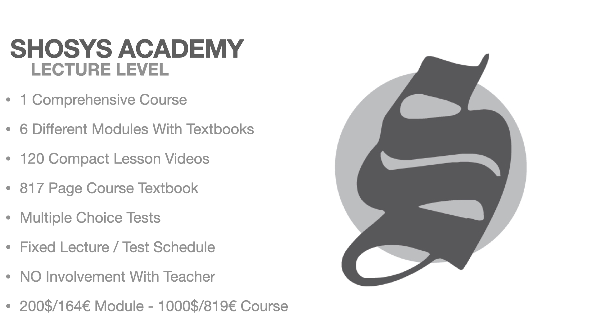 Lecture Level: Course