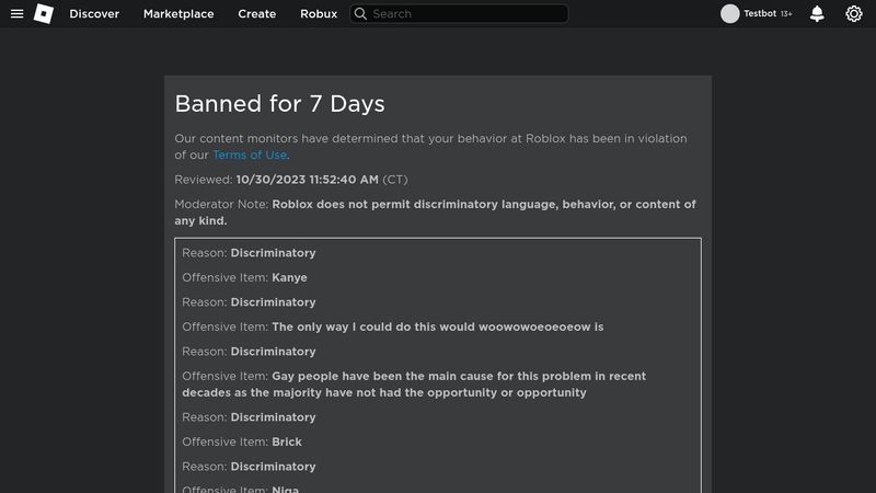Roblox Banned For 7 Days JOdopbE 800 