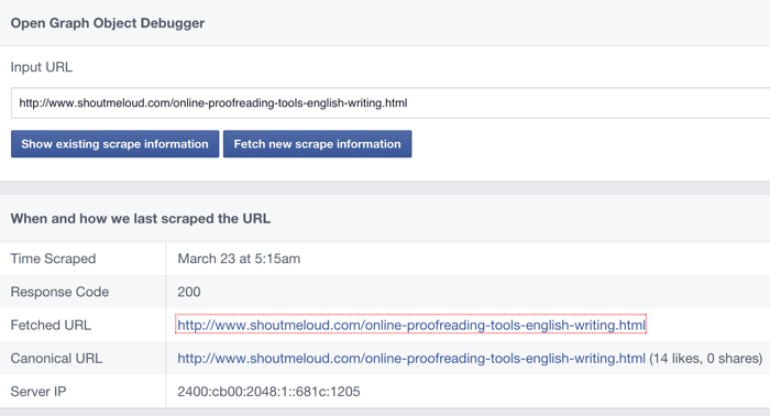 Open Graph debugger tool