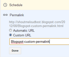 Custom Permalink in BlogSpot