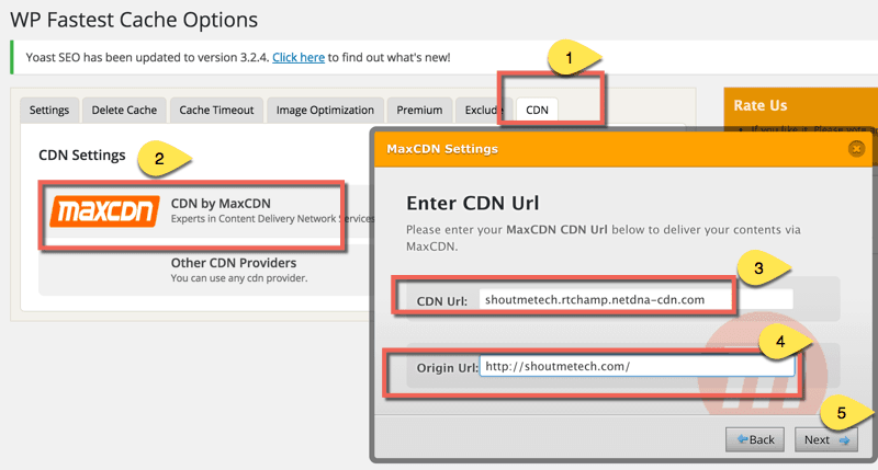 Fastest Cache plugin CDN