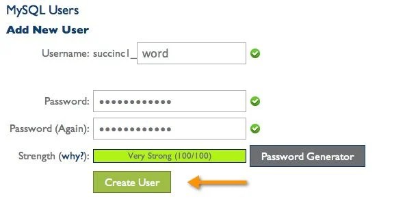 create MySQL users