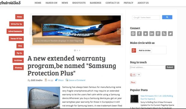 Android AdSense blog