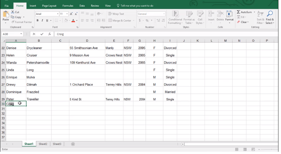 ADMNEXC302105 Excel Training - How to AutoFit and AutoComplete ...