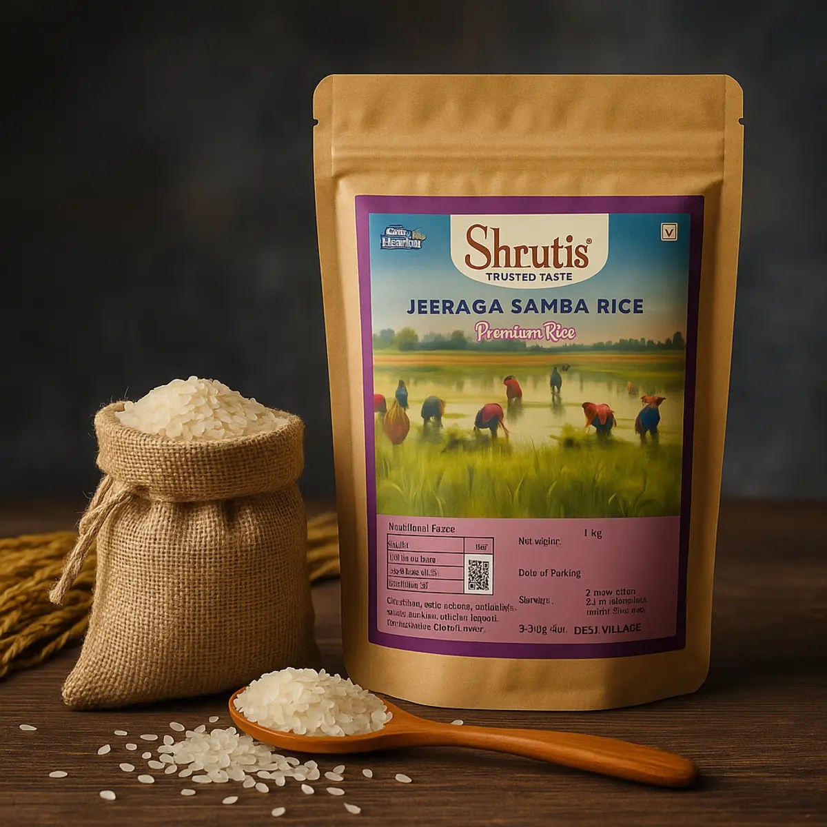 Buy Shruti’s Jeeraga Samba Rice Online – Premium South Indian Aromatic Rice 1kg