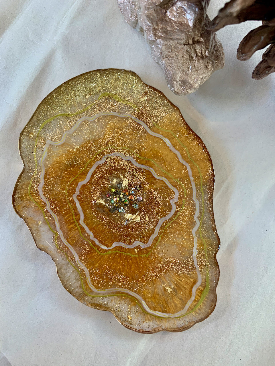 Golden Geode-like dish