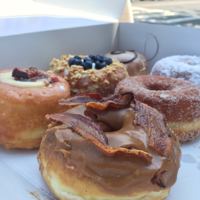 donut or pancake with bacon? either way- win!