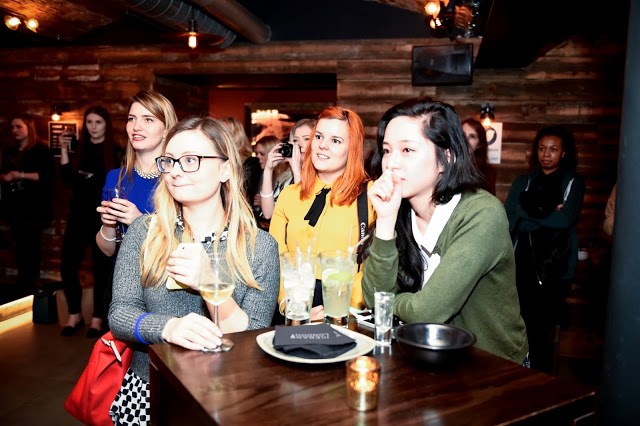 Kariss and fellow bloggers before entering the bar