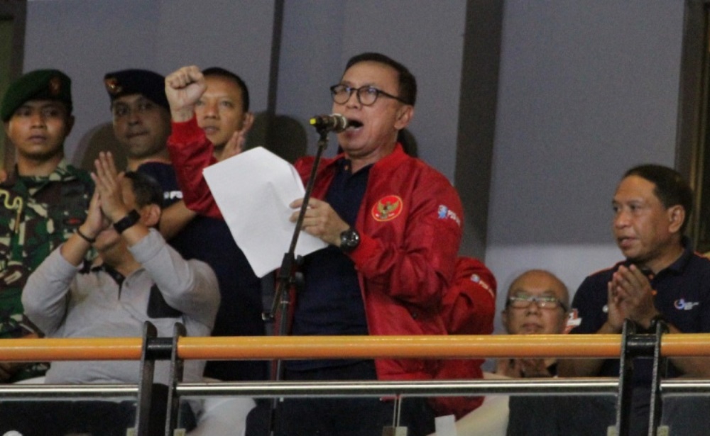 Ketum PSSI saat pembukaan Liga 2