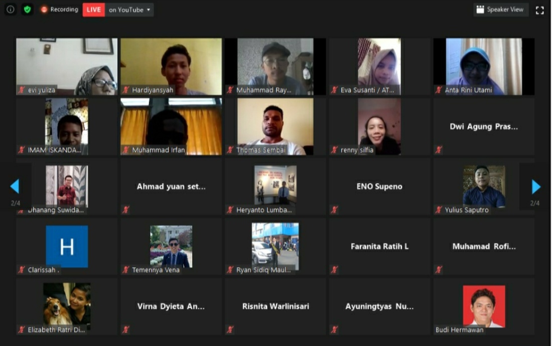 Suasana webinar FKIP UMBY.