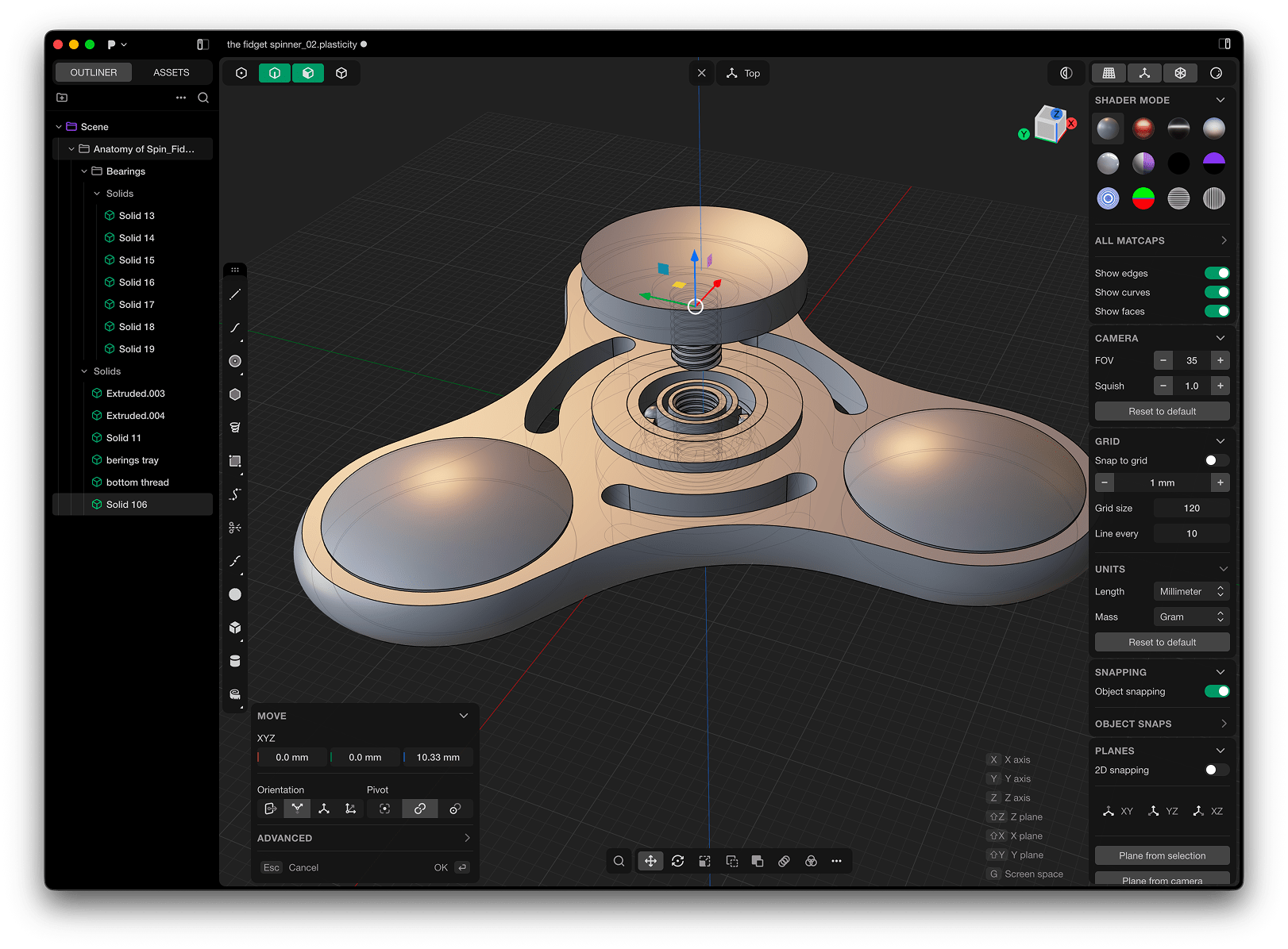 Plasticity_Fidget spinner_WIP