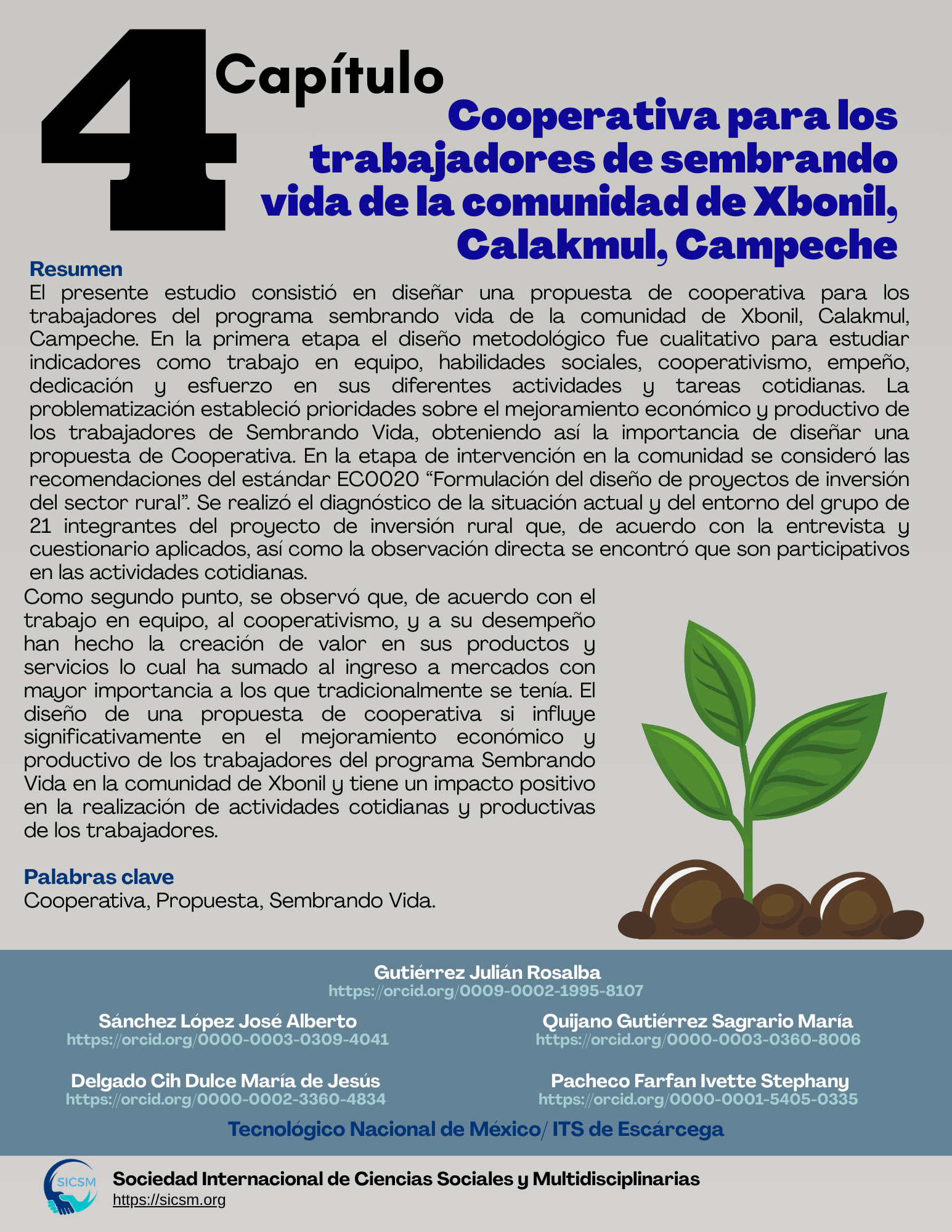 Portada Capítulo 4. Cooperativa para los trabajadores de Sembrando Vida de la comunidad de Xbonil, Calakmul, Campeche