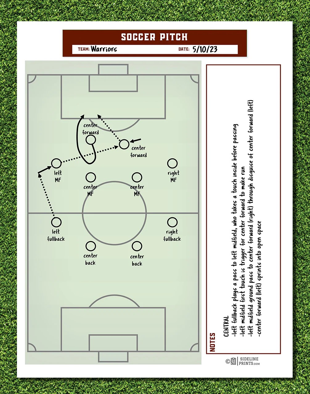 Full Pitch Notepad Sideline Prints