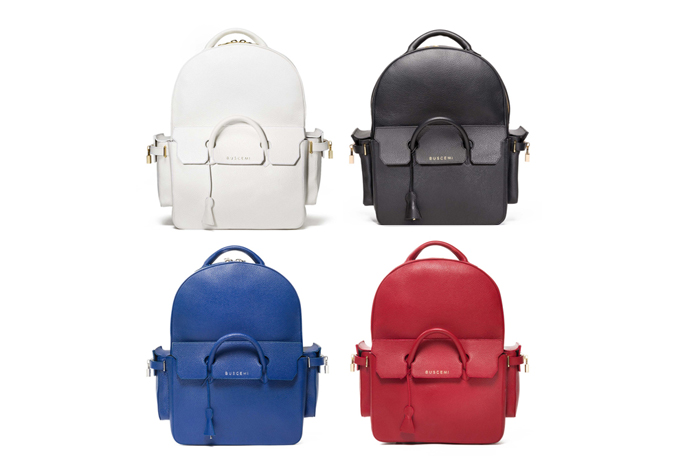 buscemi phd large leather backpack in Whiskey Side pockets buscemi phd large leather backpack