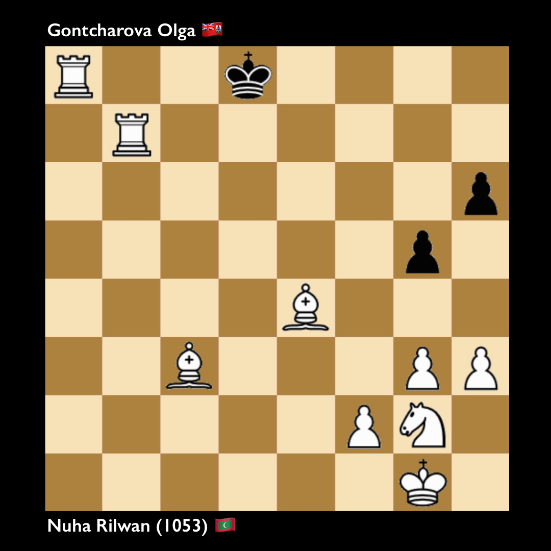Nuha won the game with a ladder-checkmate in Round 2 of the Batumi Olympiad