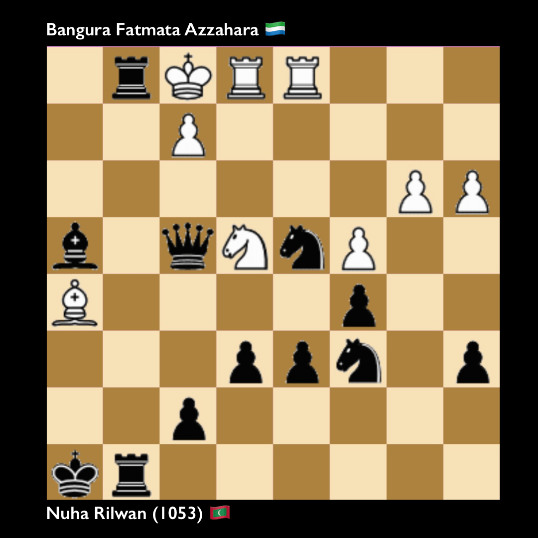 Another rook checkmate on the back rank for Nuha in Round 5 of the Batumi Olympiad
