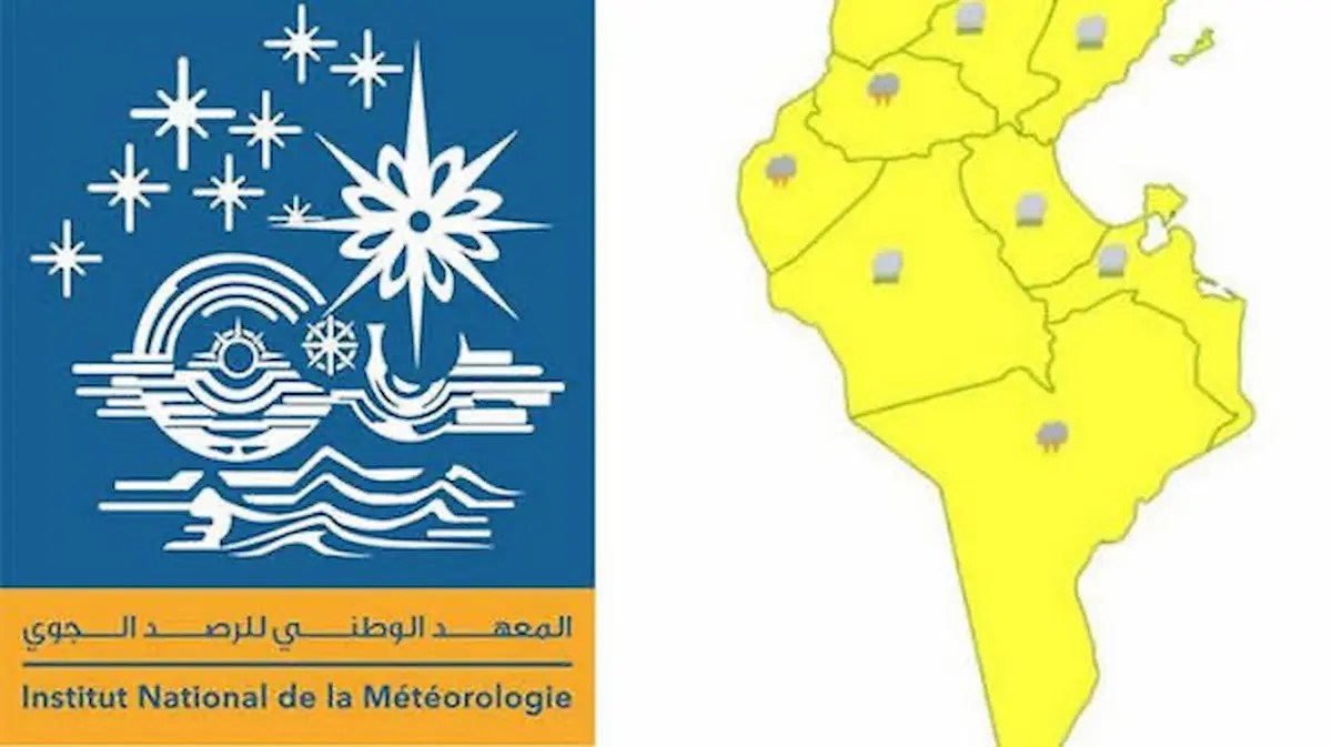 تونس اليوم في اللون الأصفر على خريطة اليقظة