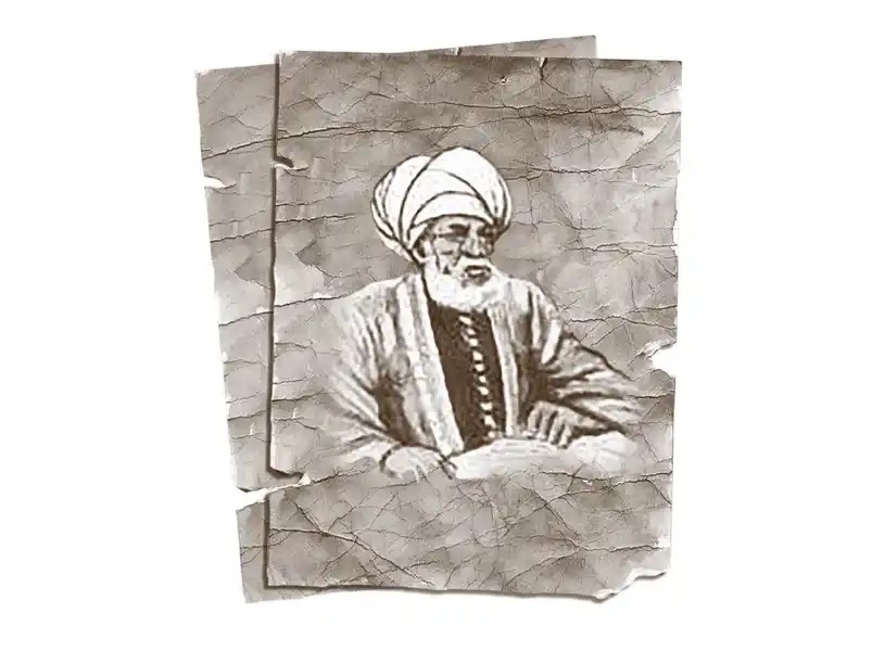 Ilustrasi tokoh ulama Muslim mengenakan sorban dan pakaian tradisional