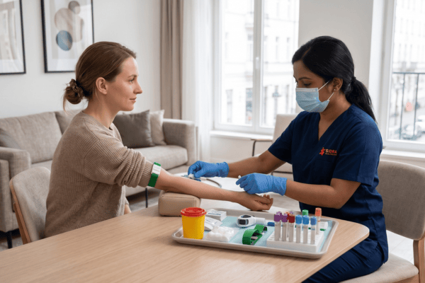 Cortisol blood test sample collection at home in Dubai